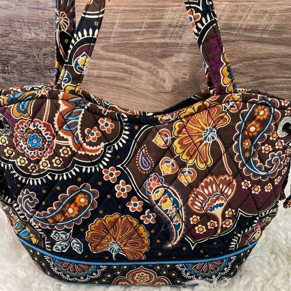 VERA BRADLEY Sherry Tote Bag Purse Retired Kensington Pattern Floral Paisley - Picture 4 of 10